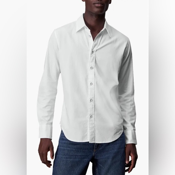 rag & bone Other - rag & bone Men’s Cotton Dobby White Long Sleeve Button-Up Shirt Size Large